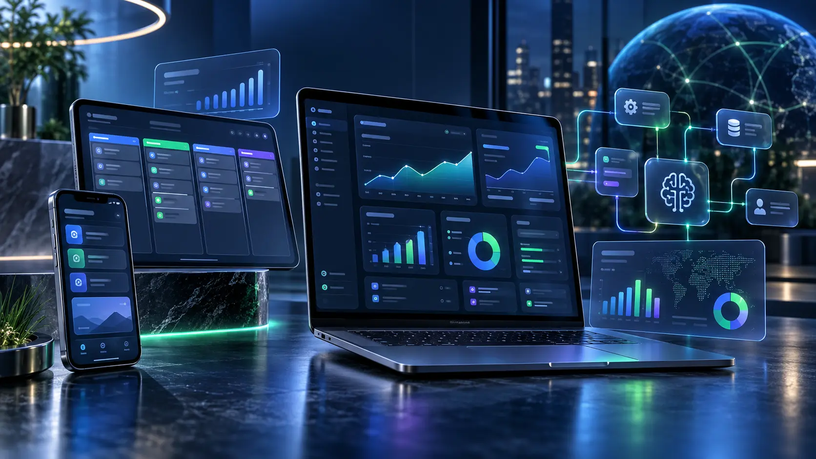 Software e aplicações em vários dispositivos